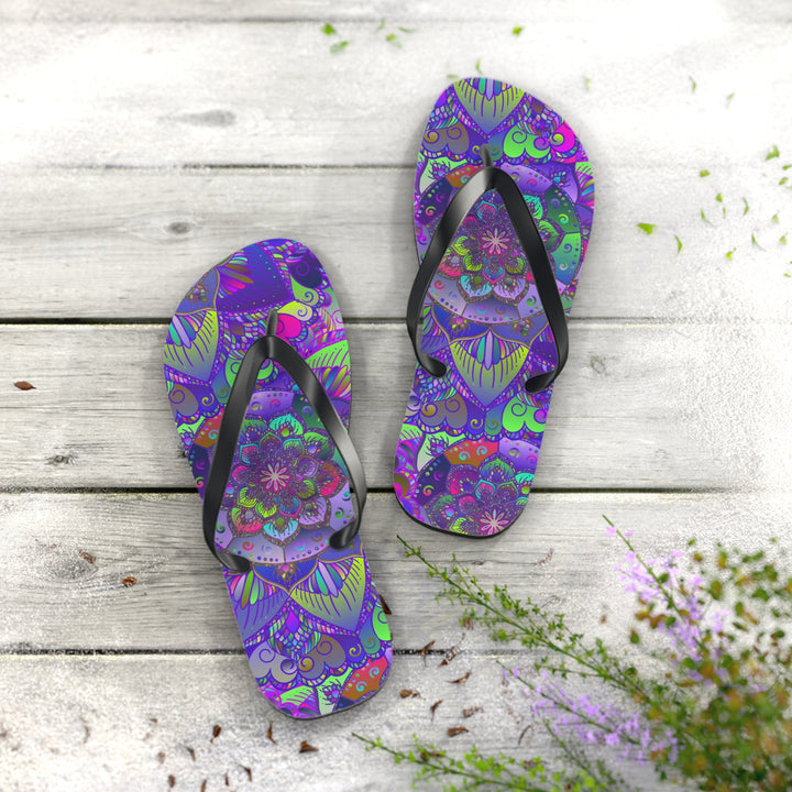 Vibrant Mandala Flip Flops - Peace & Harmony Shoes - Blululi