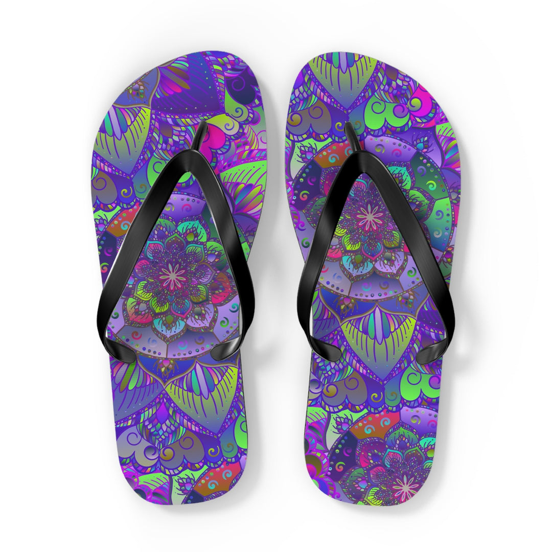 Vibrant Mandala Flip Flops - Peace & Harmony Shoes - Blululi