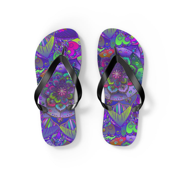 Vibrant Mandala Flip Flops - Peace & Harmony Shoes - Blululi