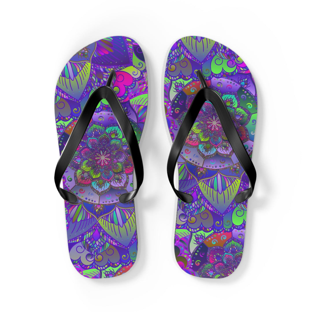 Vibrant Mandala Flip Flops - Peace & Harmony Shoes - Blululi