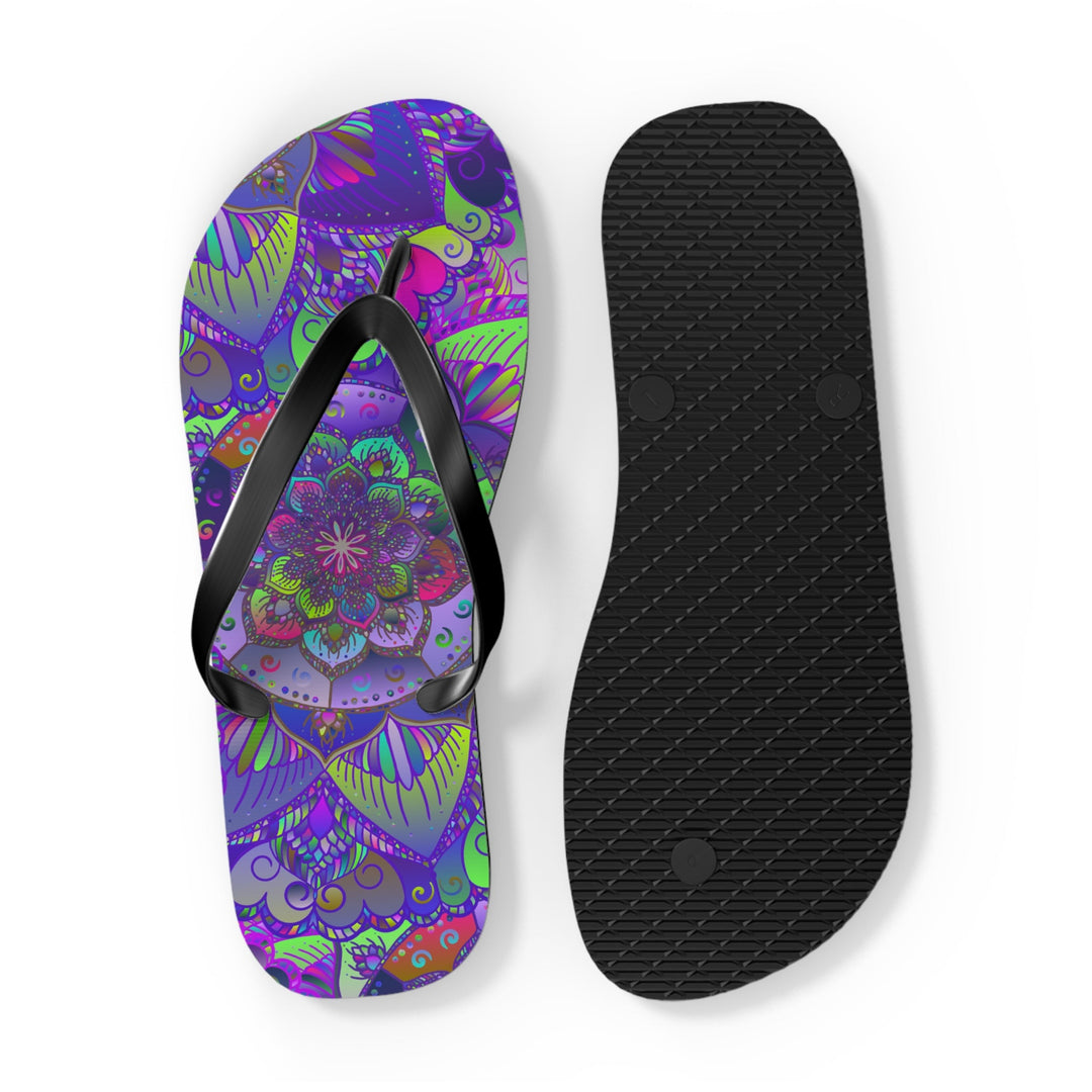 Vibrant Mandala Flip Flops - Peace & Harmony Shoes - Blululi