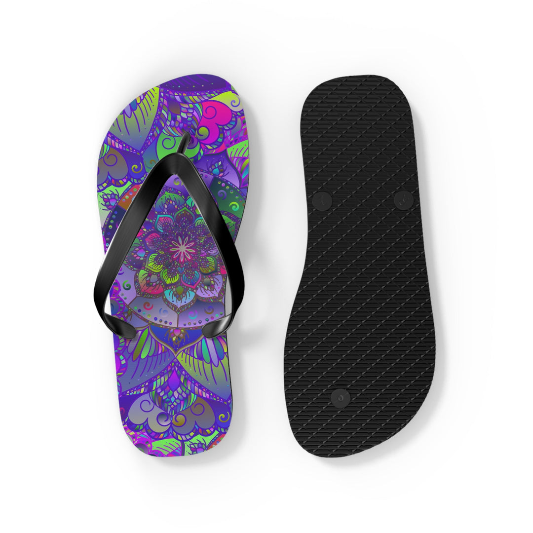 Vibrant Mandala Flip Flops - Peace & Harmony Shoes - Blululi