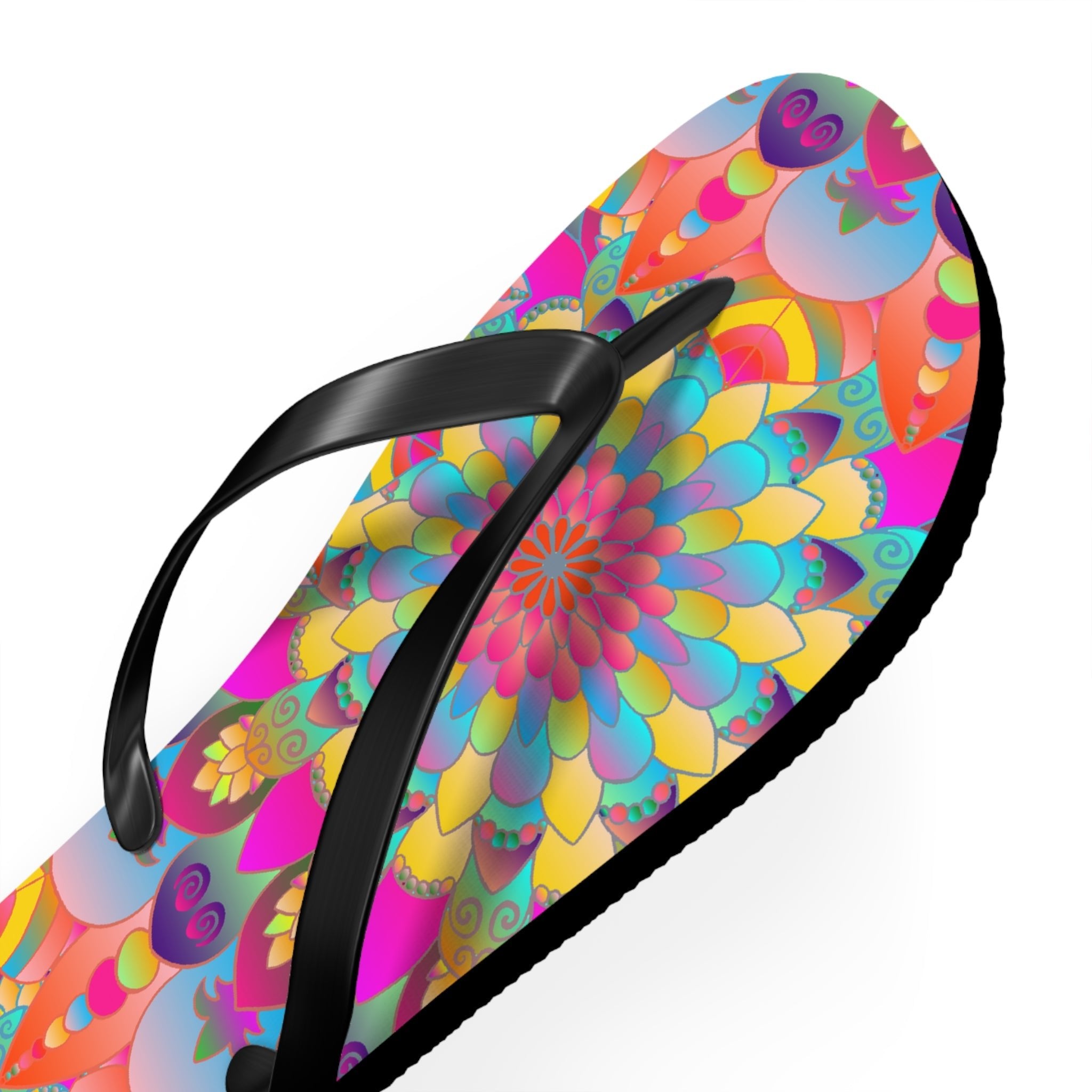 Vibrant Mandala Flip Flops - Spiritual & Colorful Shoes - Blululi