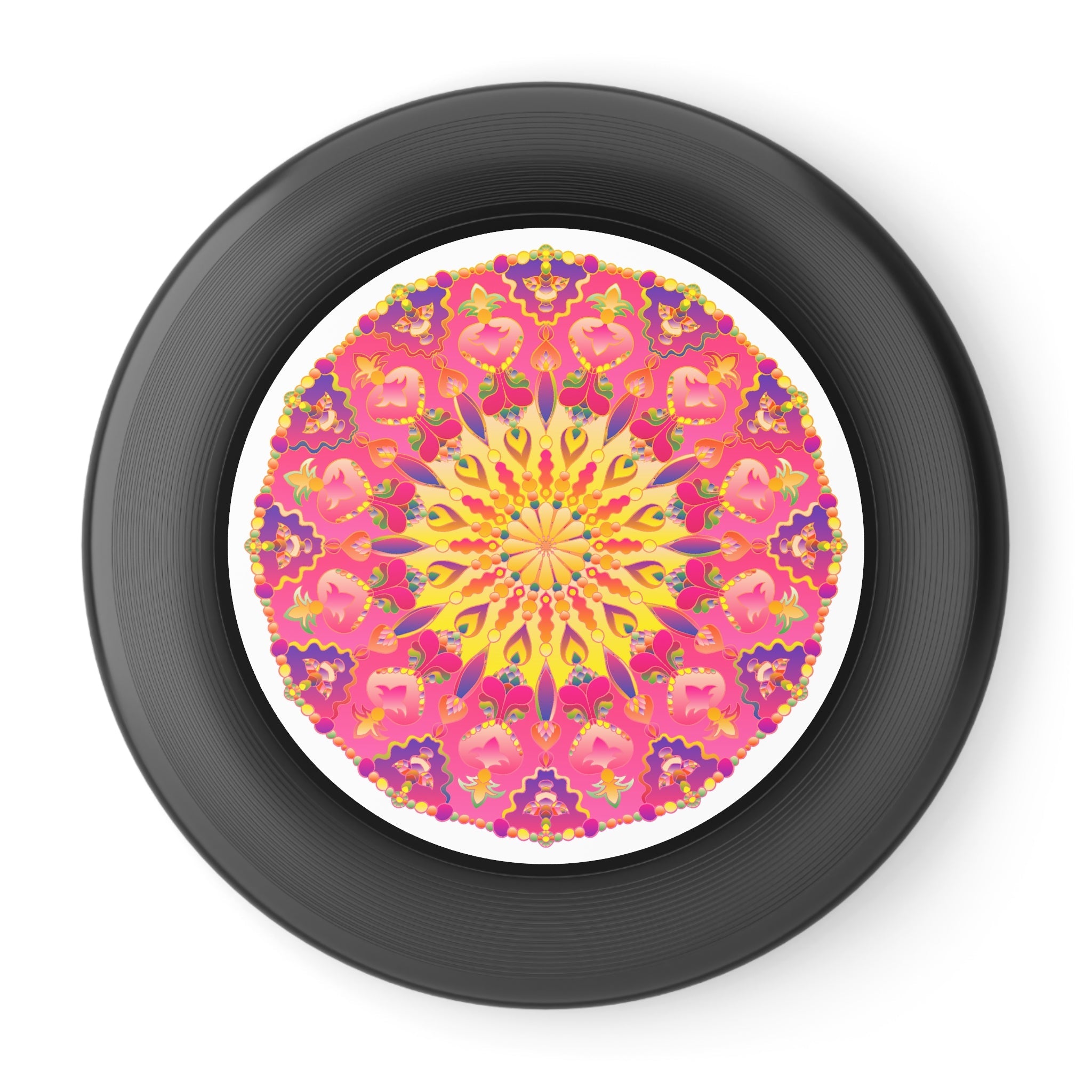 Vibrant Mandala Frisbee: Pink & Yellow Accessories - Blululi