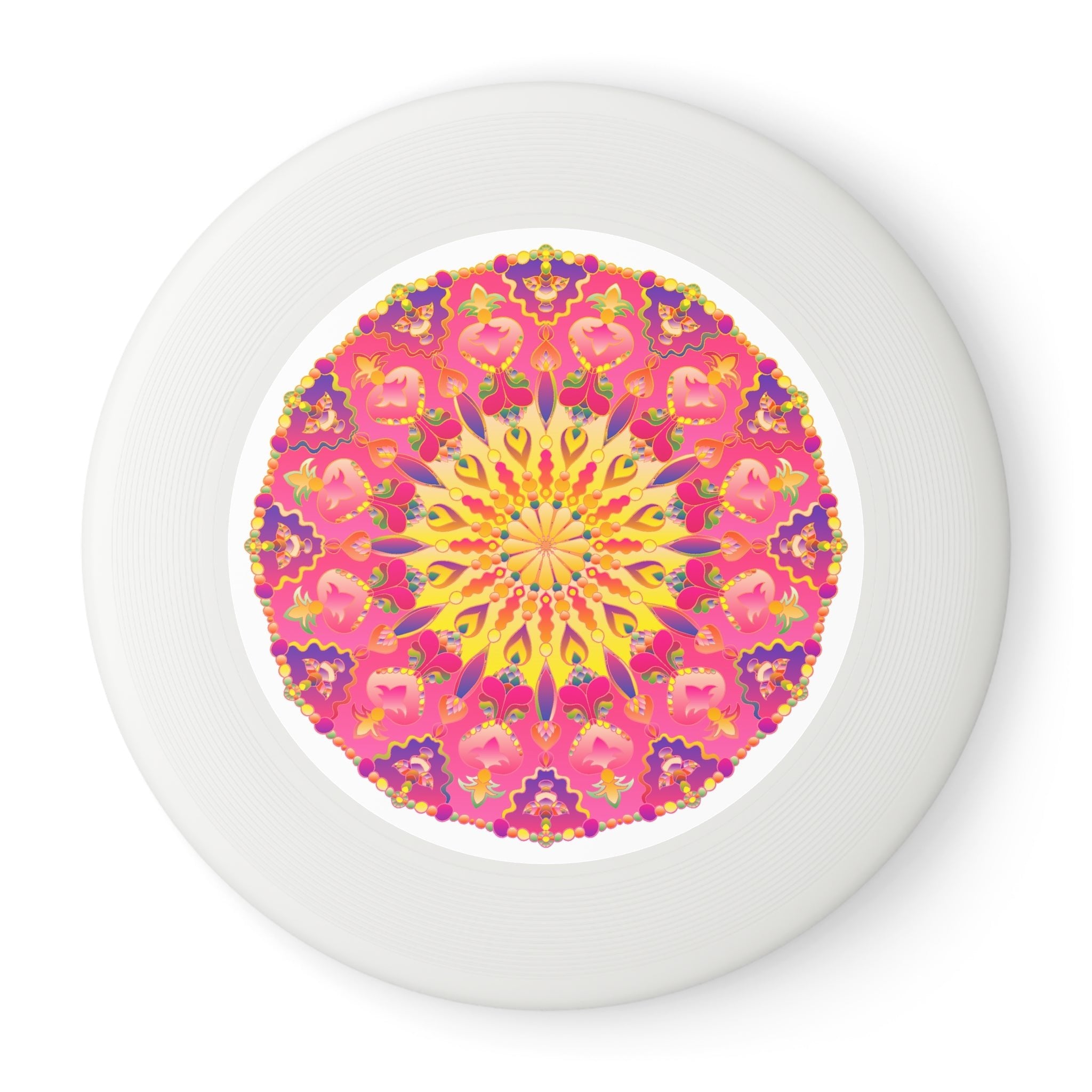 Vibrant Mandala Frisbee: Pink & Yellow Accessories - Blululi