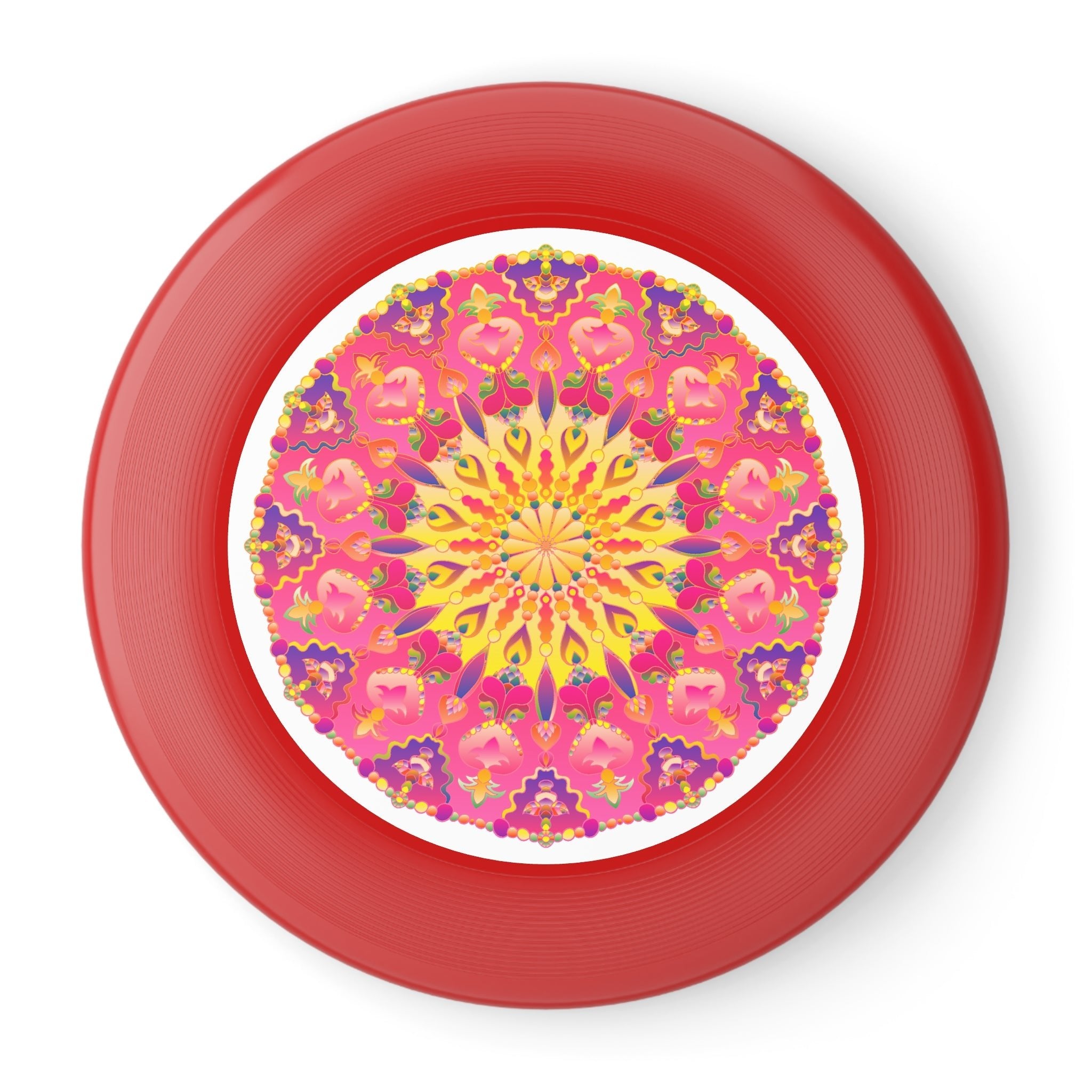 Vibrant Mandala Frisbee: Pink & Yellow Accessories - Blululi