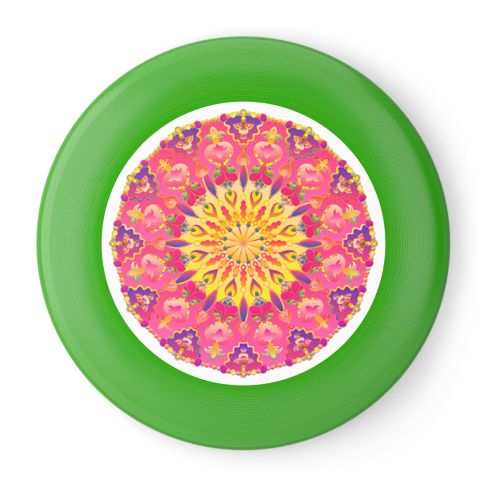 Vibrant Mandala Frisbee: Pink & Yellow Accessories - Blululi