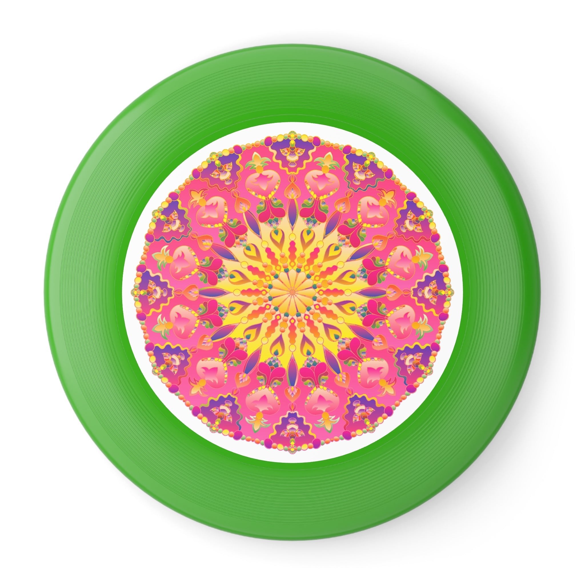 Vibrant Mandala Frisbee: Pink & Yellow Accessories - Blululi