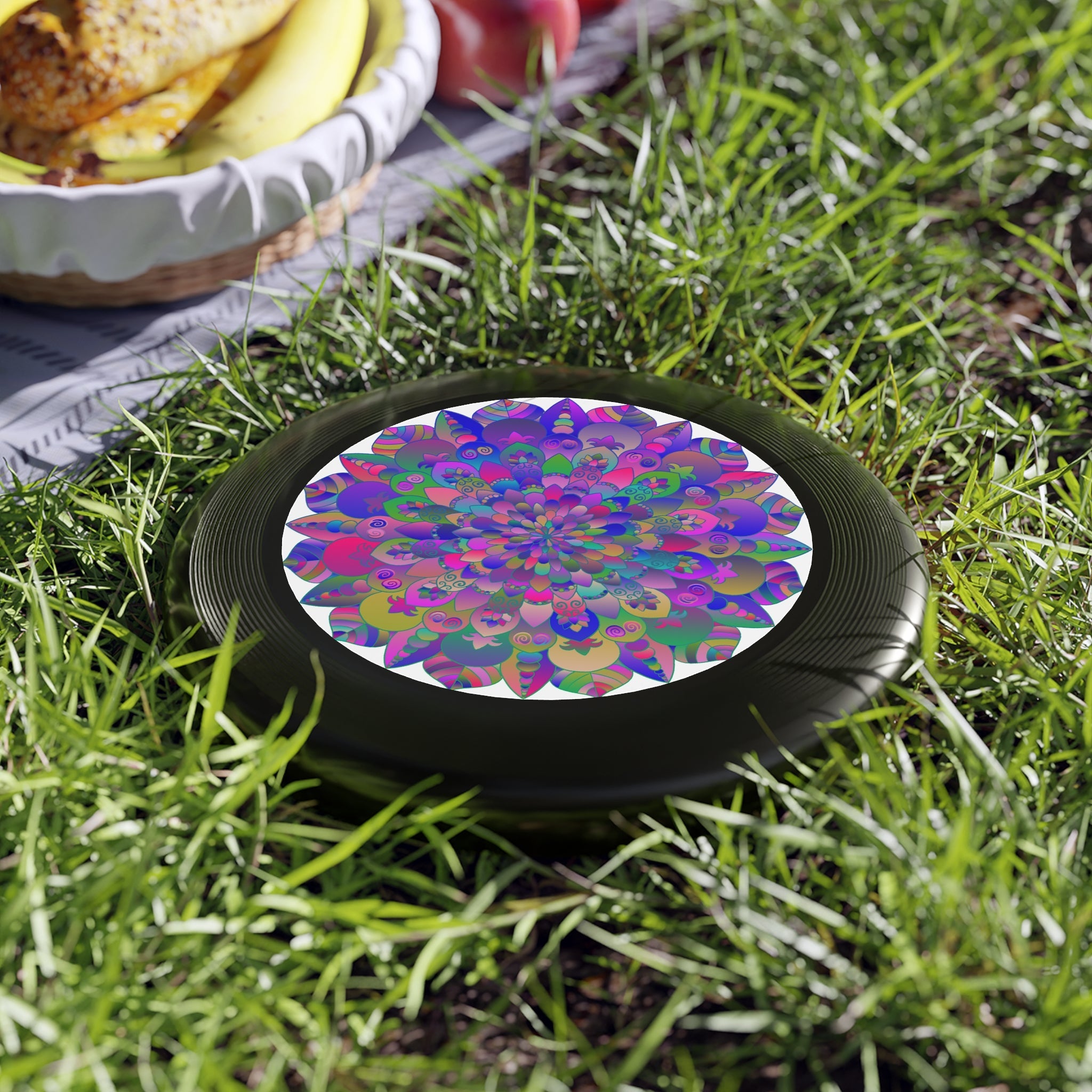 Vibrant Mandala Frisbee: Psychedelic Fun Accessories - Blululi