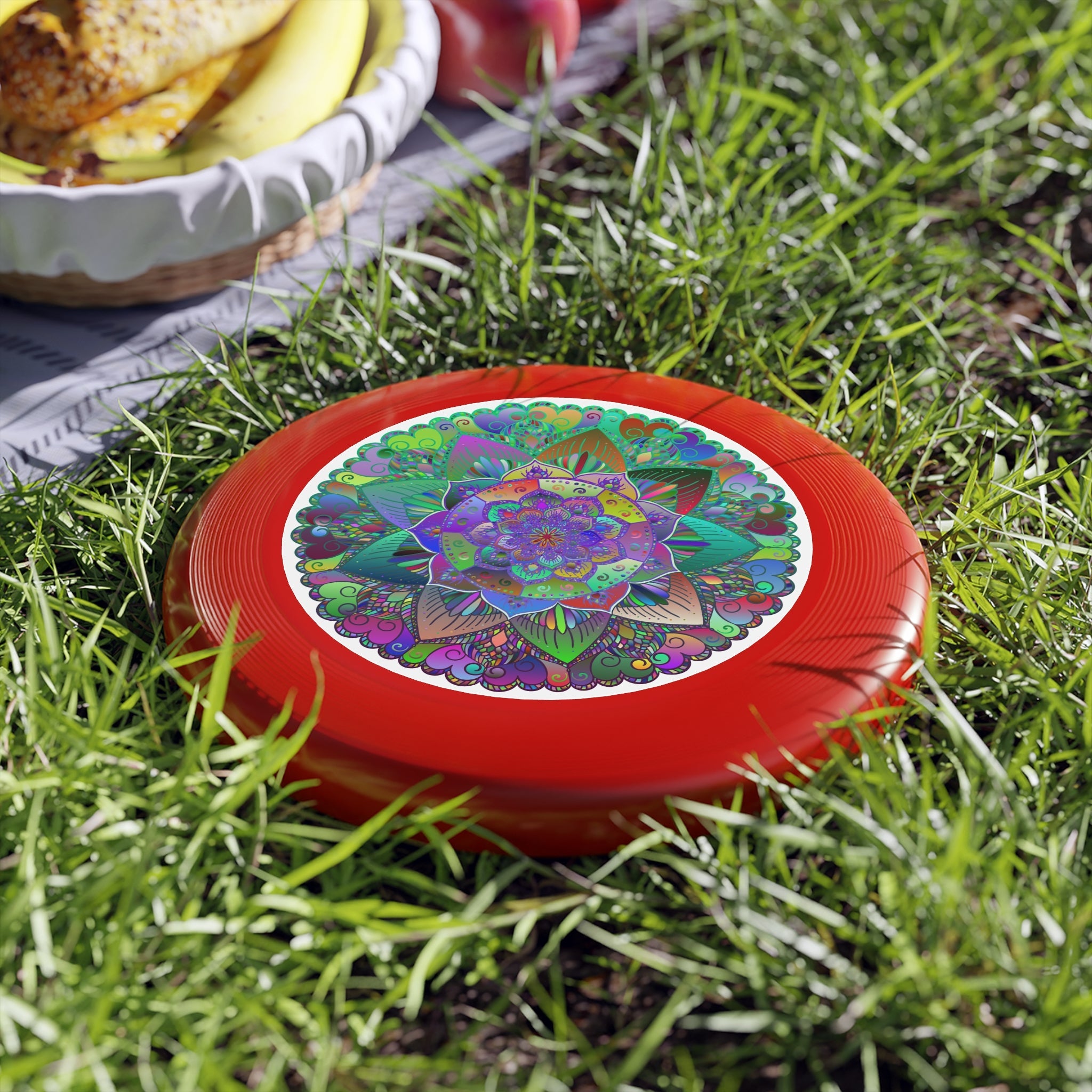 Vibrant Mandala Frisbee: Stained Glass Design Accessories - Blululi