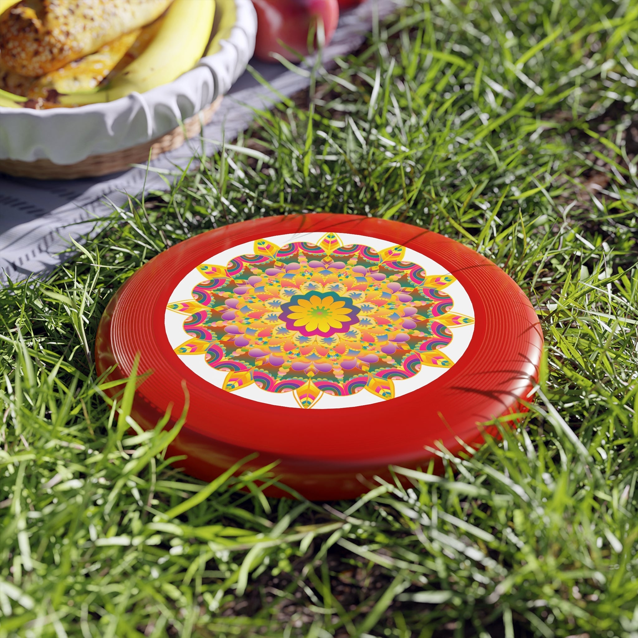 Vibrant Mandala Frisbee: Sunburst Design Accessories - Blululi