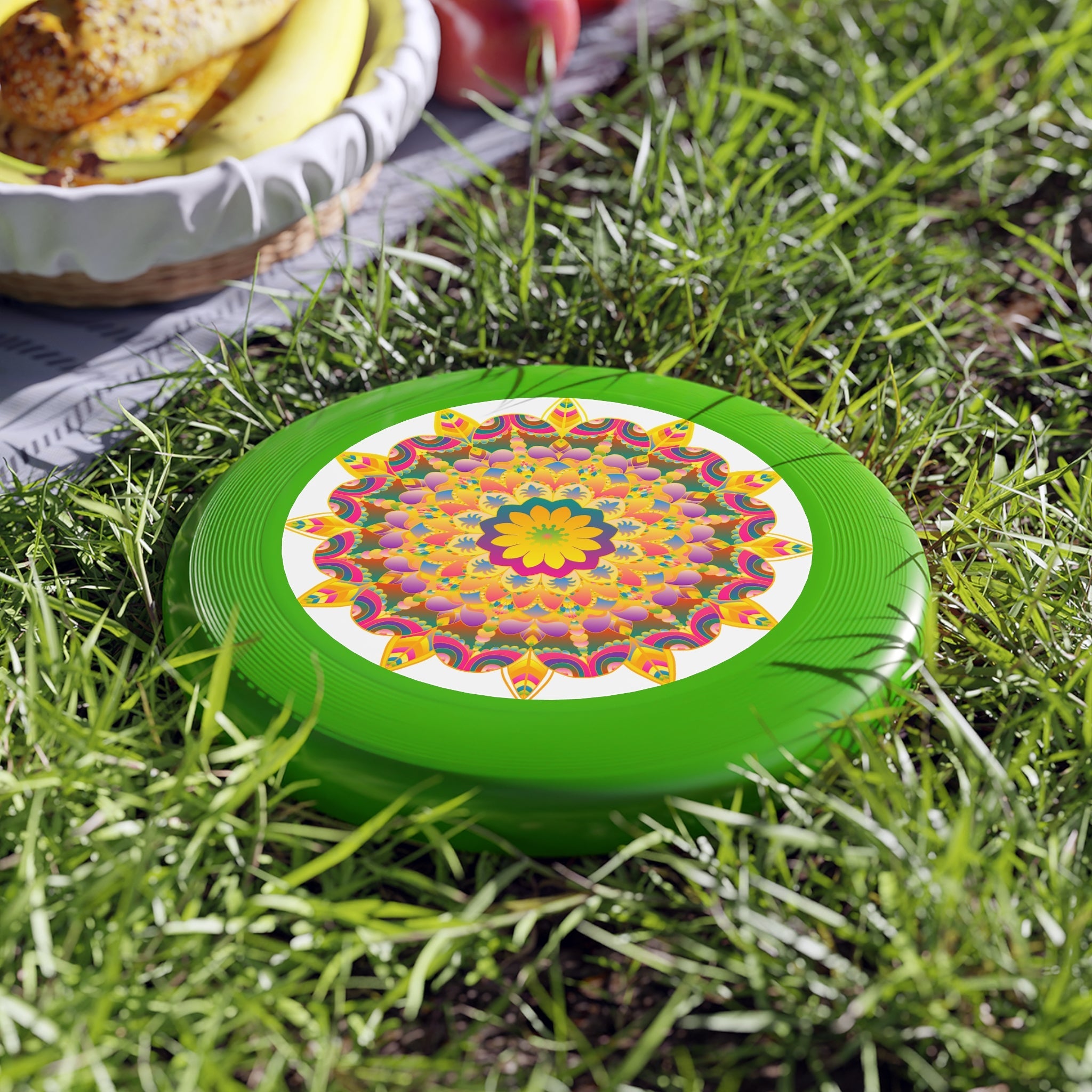 Vibrant Mandala Frisbee: Sunburst Design Accessories - Blululi