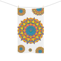 Vibrant Mandala Hand Towel - Colorful & Artistic Home Decor - Blululi