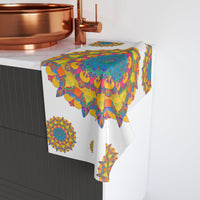 Vibrant Mandala Hand Towel - Colorful & Artistic Home Decor - Blululi