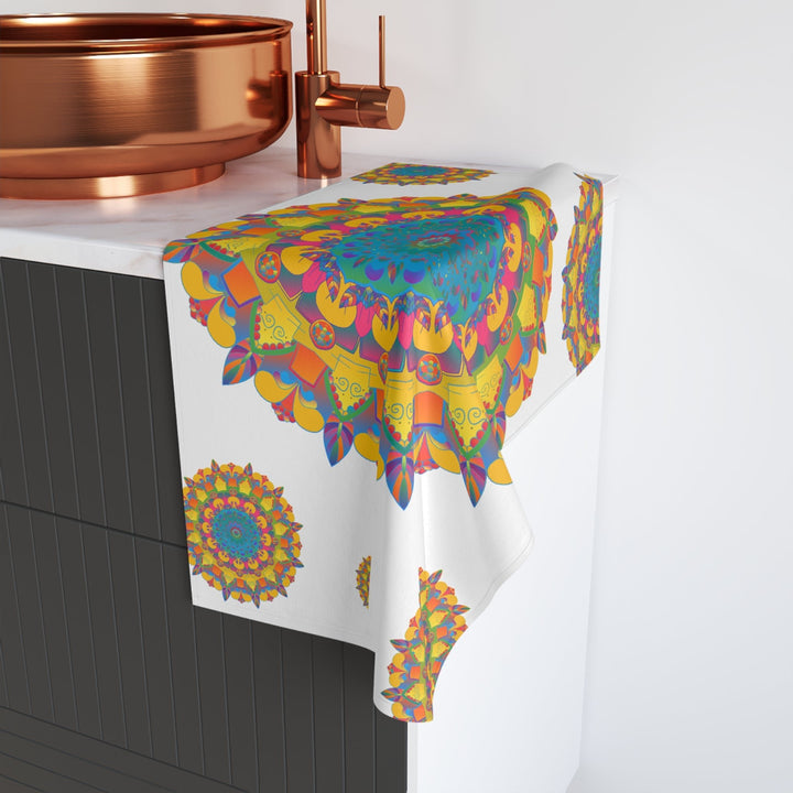 Vibrant Mandala Hand Towel - Colorful & Artistic Home Decor - Blululi