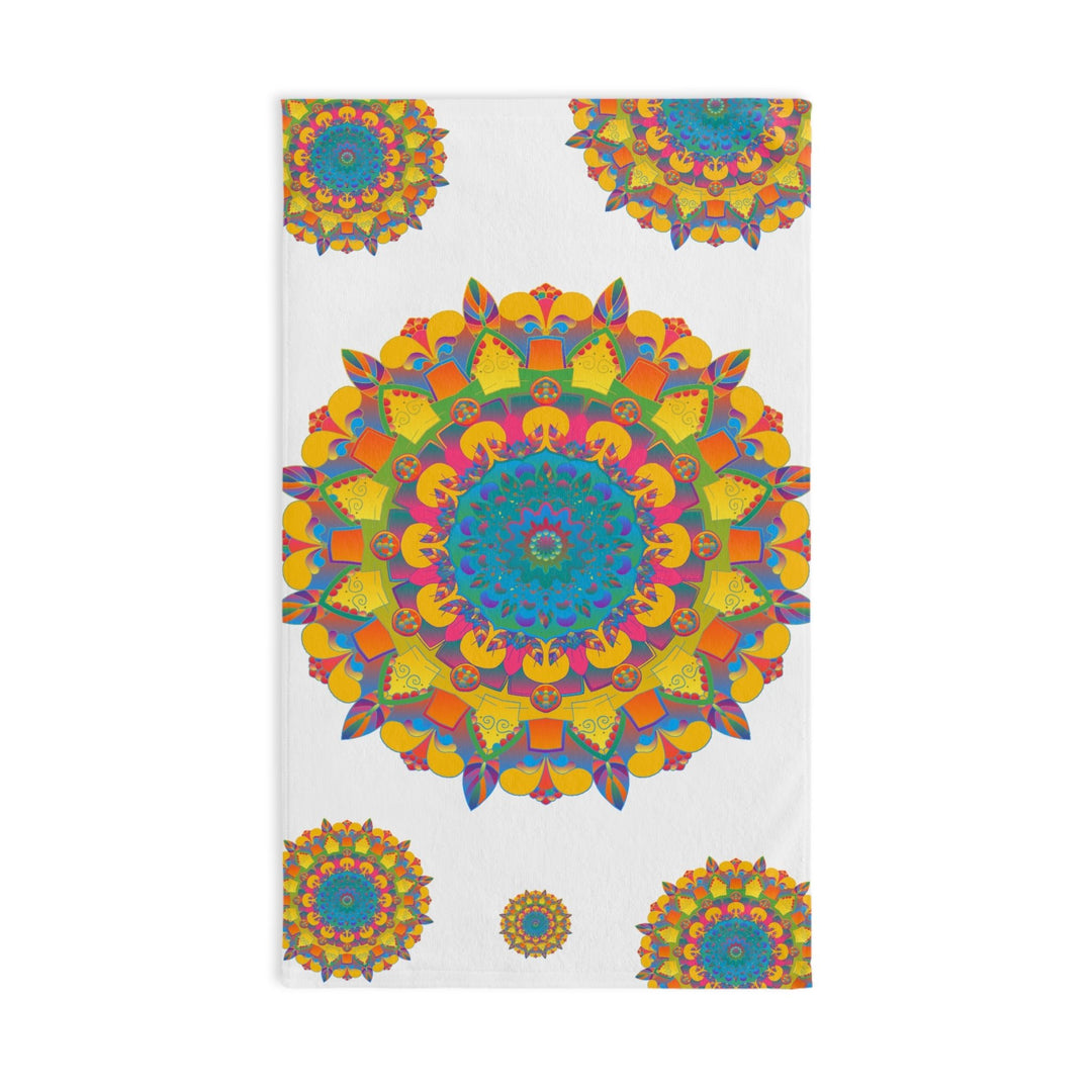 Vibrant Mandala Hand Towel - Colorful & Artistic Home Decor - Blululi