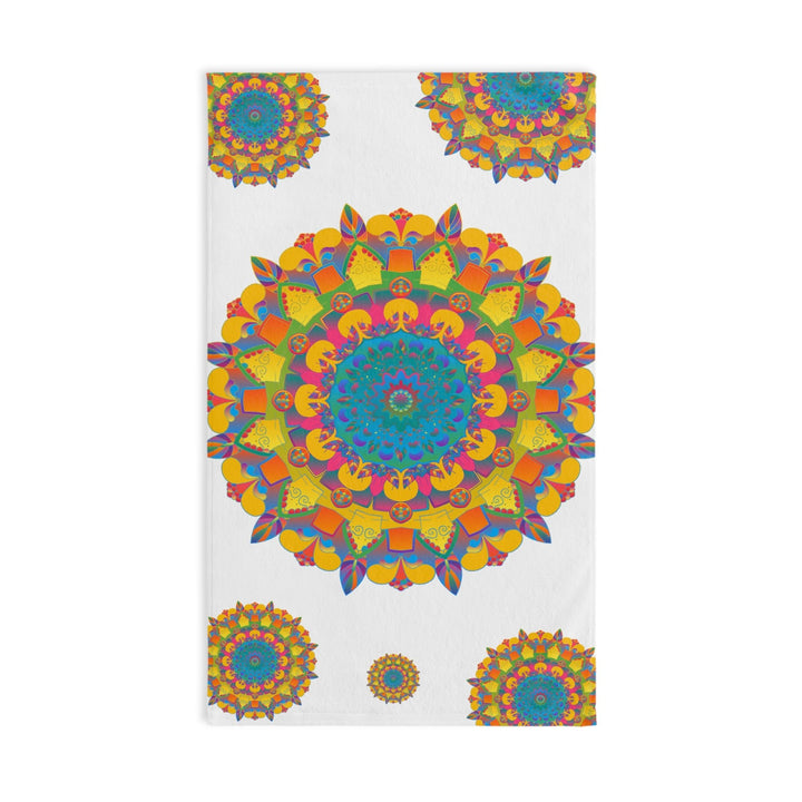 Vibrant Mandala Hand Towel - Colorful & Artistic Home Decor - Blululi