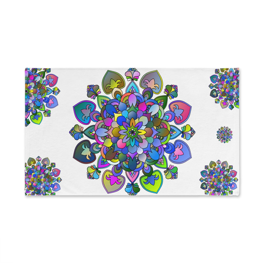 Vibrant Mandala Hand Towel - Colorful Floral Design Home Decor - Blululi