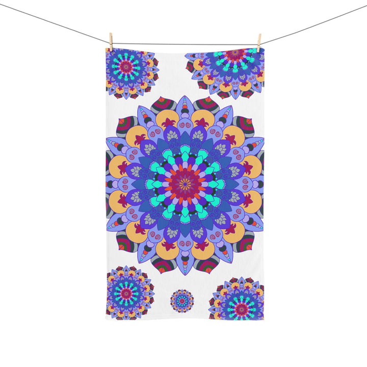 Vibrant Mandala Hand Towel - Colorful Floral Design Home Decor - Blululi
