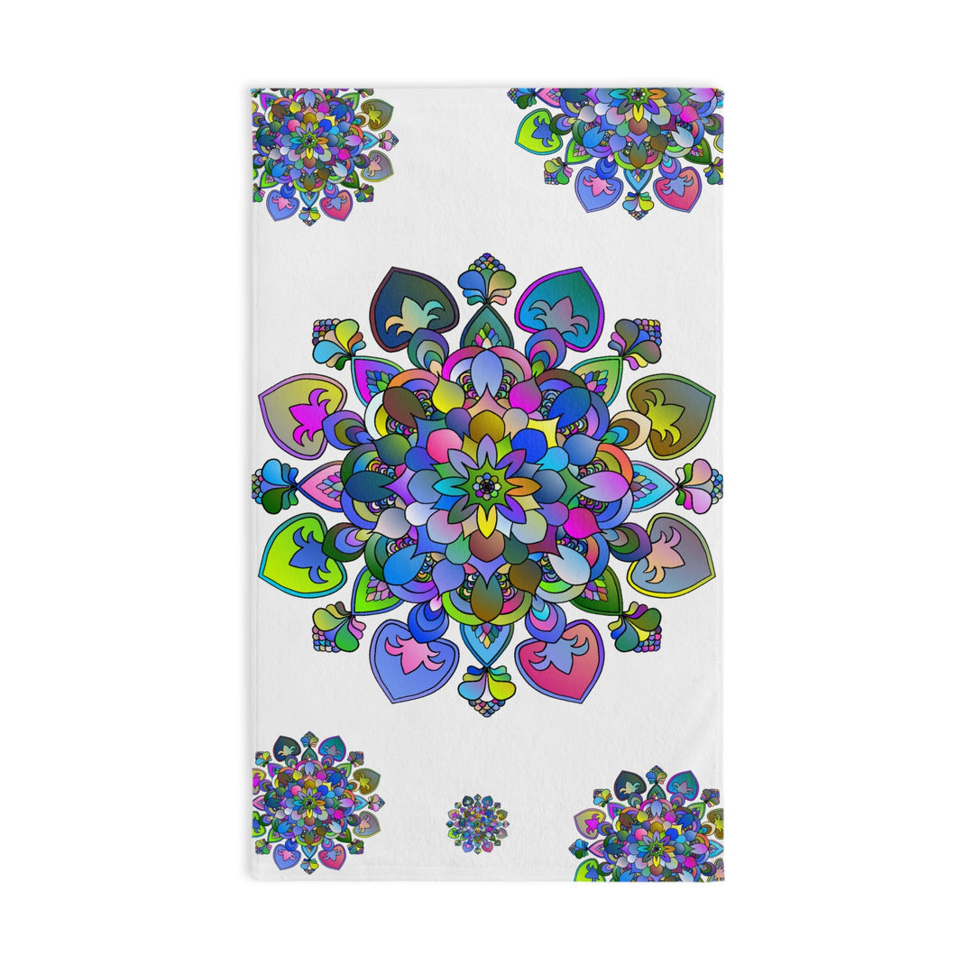 Vibrant Mandala Hand Towel - Colorful Floral Design Home Decor - Blululi