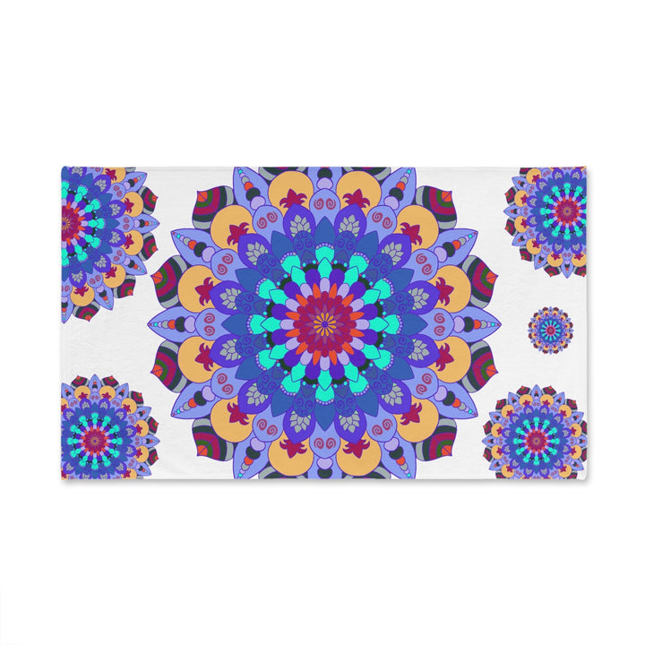 Vibrant Mandala Hand Towel - Colorful Floral Design Home Decor - Blululi