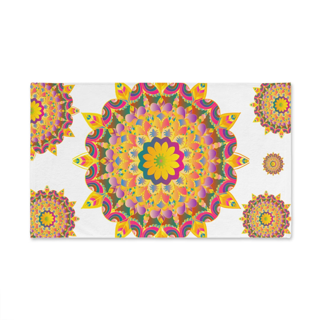 Vibrant Mandala Hand Towel - Colorful Floral Design Home Decor - Blululi