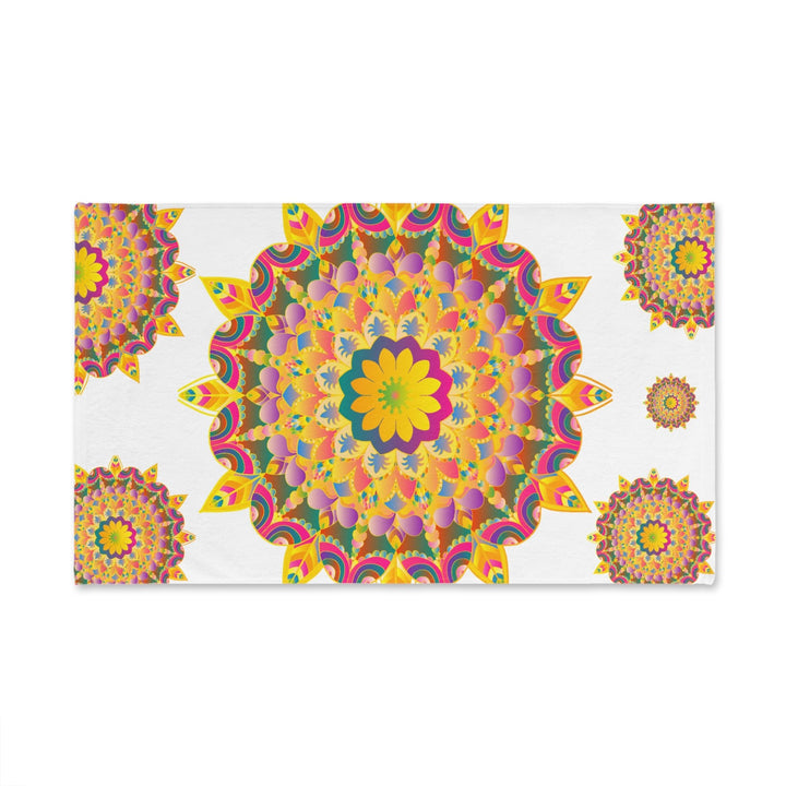 Vibrant Mandala Hand Towel - Colorful Floral Design Home Decor - Blululi