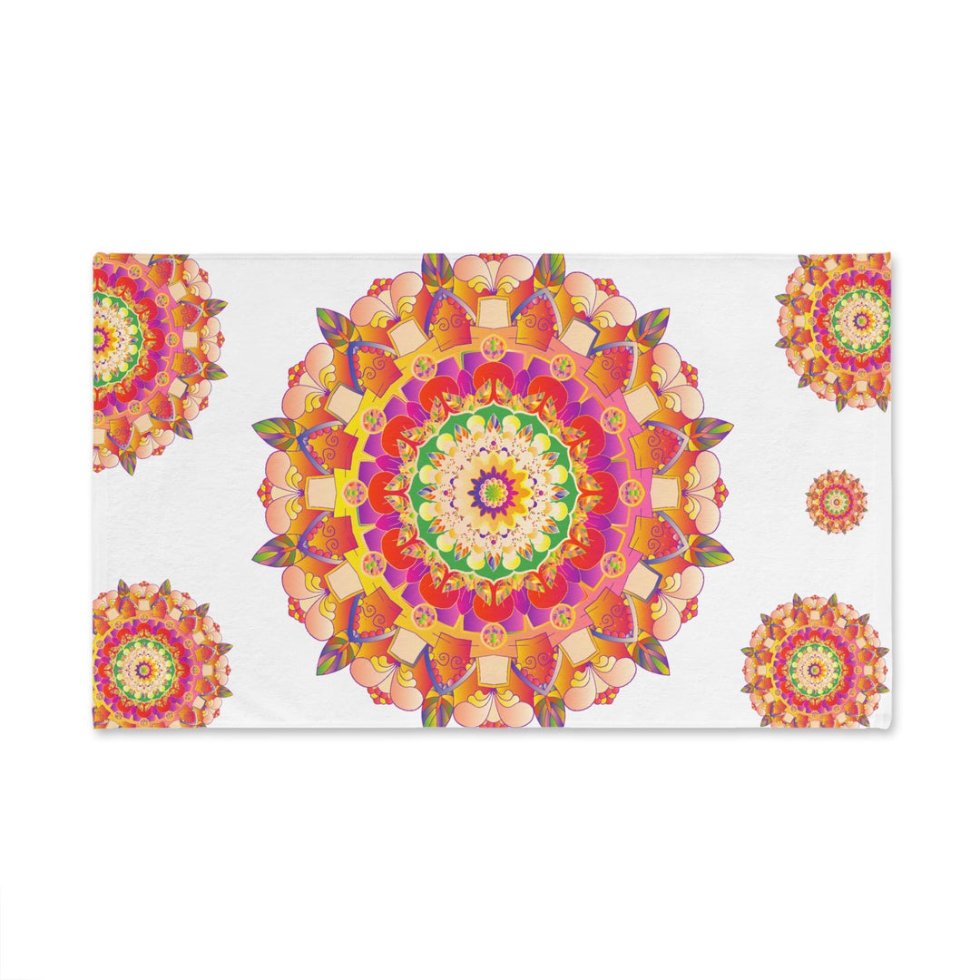 Vibrant Mandala Hand Towel - Colorful & Geometric Home Decor - Blululi