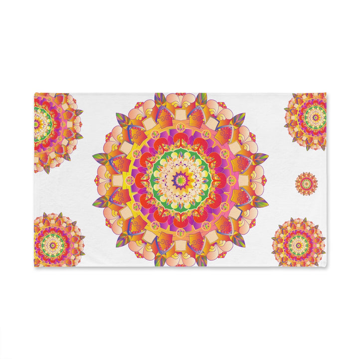 Vibrant Mandala Hand Towel - Colorful & Geometric Home Decor - Blululi