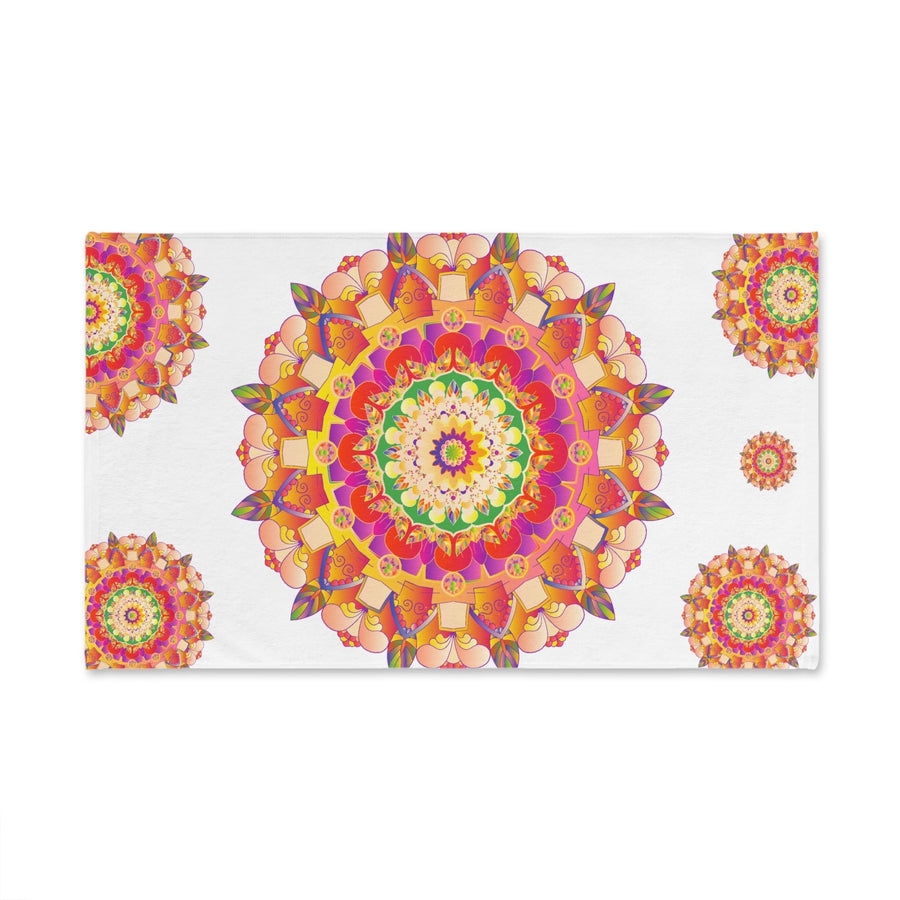 Vibrant Mandala Hand Towel - Colorful & Geometric Home Decor - Blululi