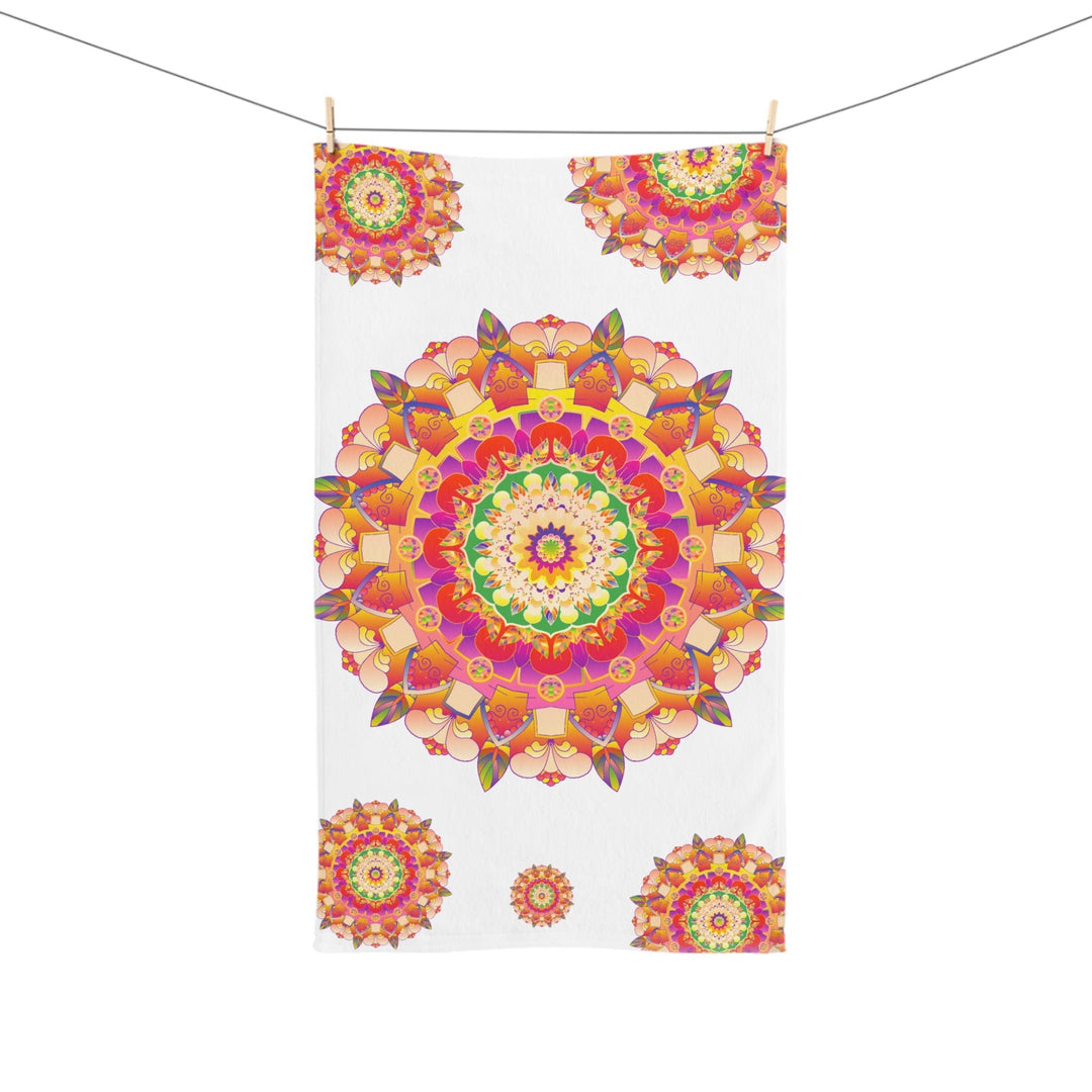 Vibrant Mandala Hand Towel - Colorful & Geometric Home Decor - Blululi