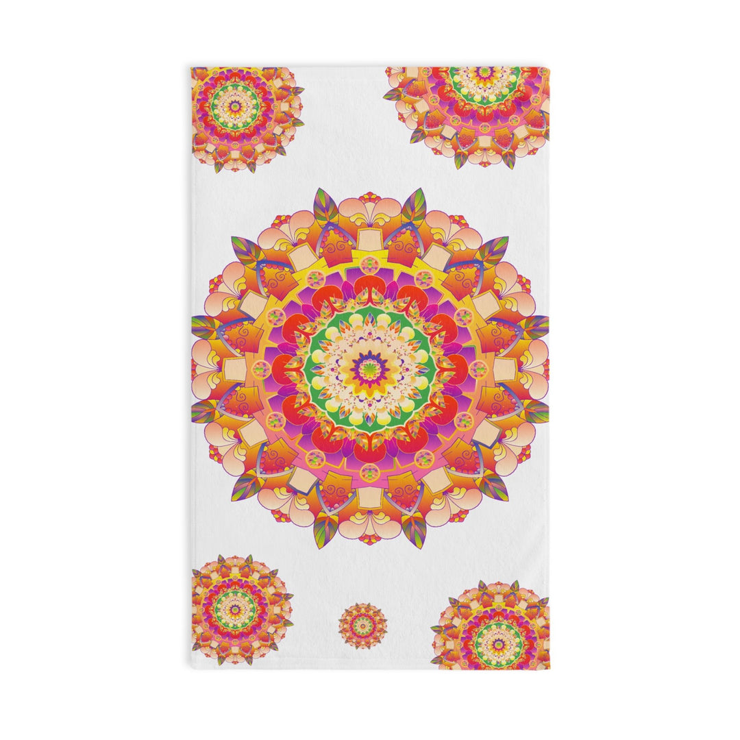 Vibrant Mandala Hand Towel - Colorful & Geometric Home Decor - Blululi