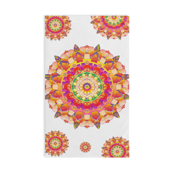 Vibrant Mandala Hand Towel - Colorful & Geometric Home Decor - Blululi