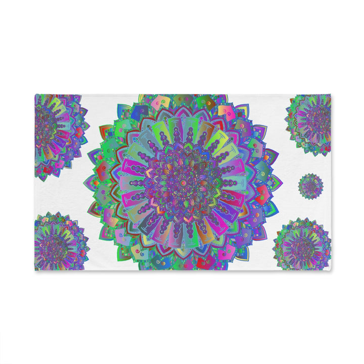 Vibrant Mandala Hand Towel - Colorful & Intricate Home Decor - Blululi