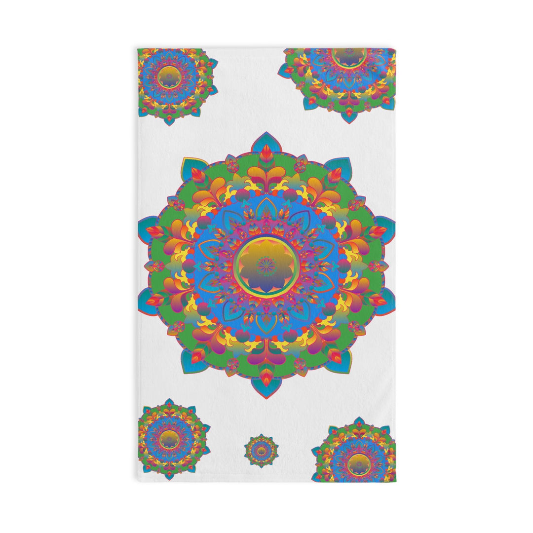 Vibrant Mandala Hand Towel - Colorful & Intricate Home Decor - Blululi