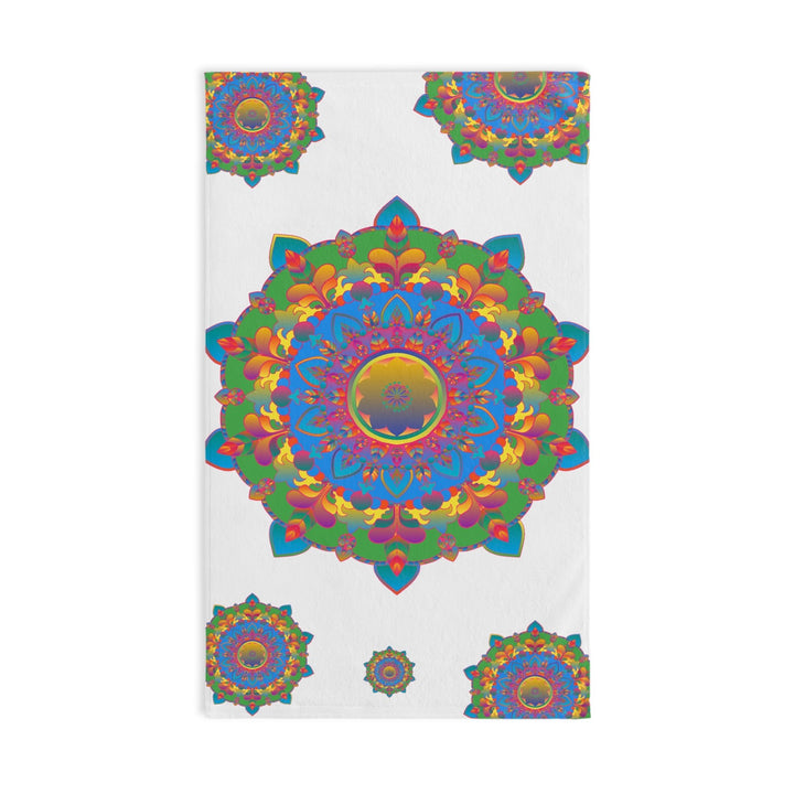 Vibrant Mandala Hand Towel - Colorful & Intricate Home Decor - Blululi