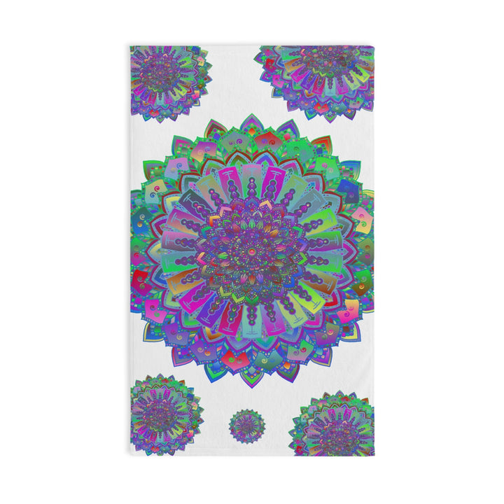 Vibrant Mandala Hand Towel - Colorful & Intricate Home Decor - Blululi
