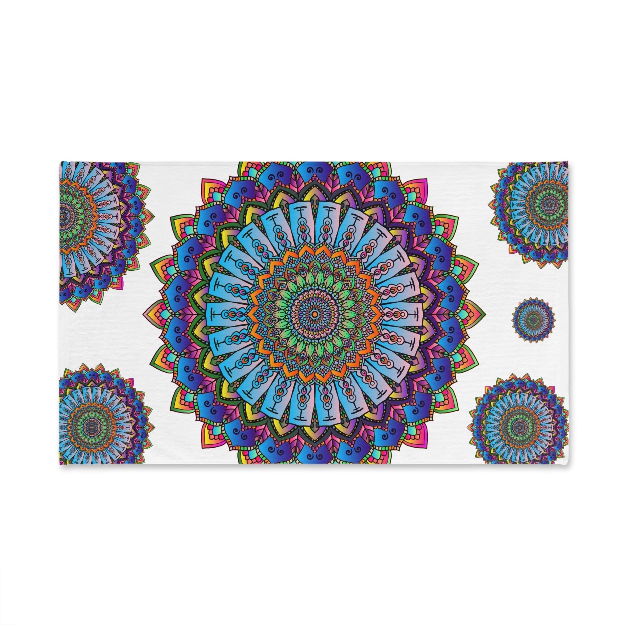 Vibrant Mandala Hand Towel - Colorful & Intricate Home Decor - Blululi