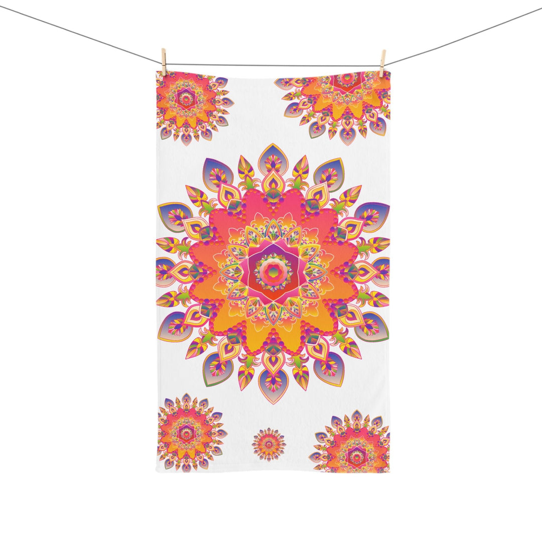 Vibrant Mandala Hand Towel - Colorful & Intricate Home Decor - Blululi