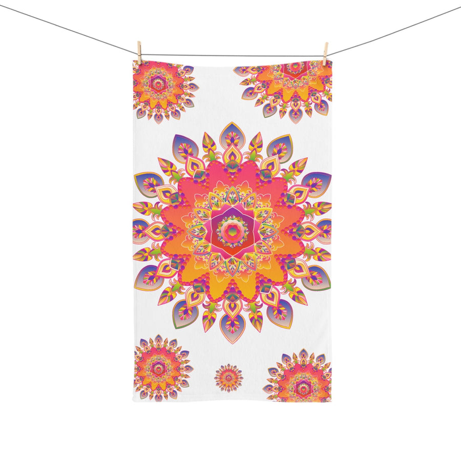 Vibrant Mandala Hand Towel - Colorful & Intricate Home Decor - Blululi