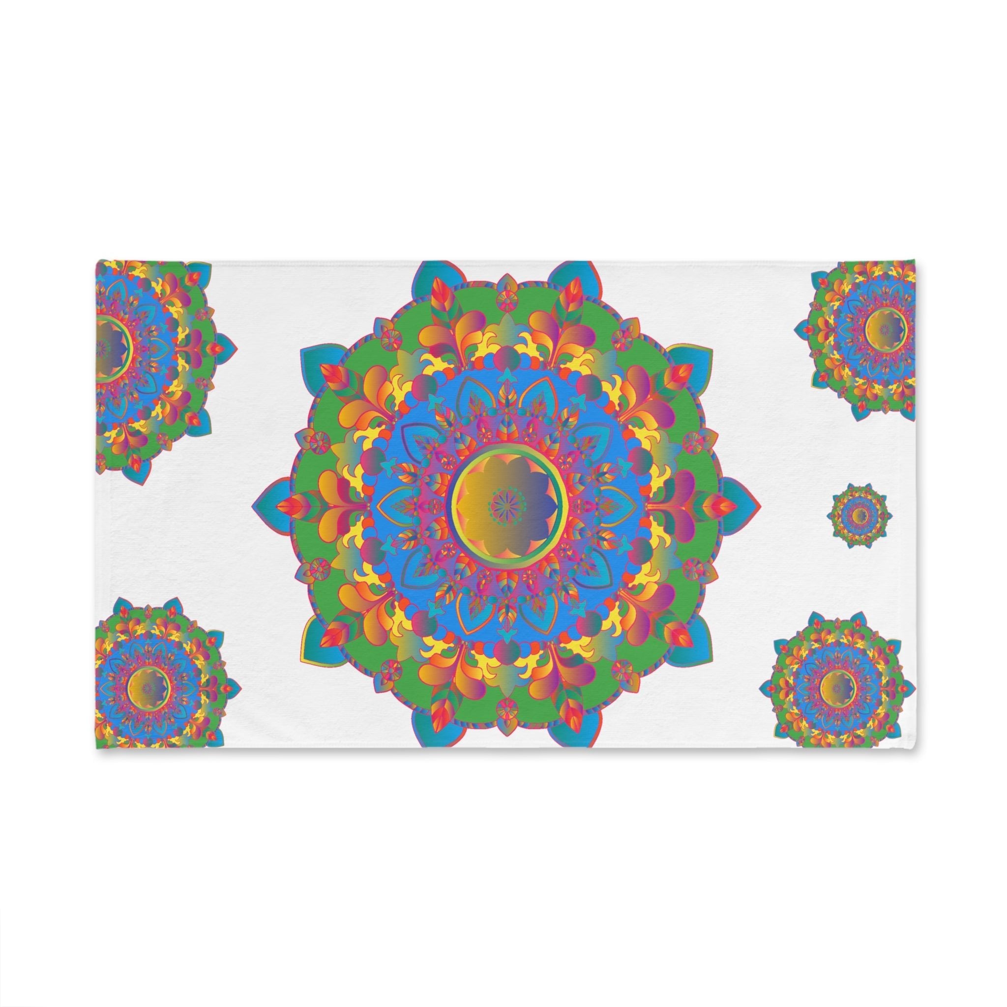 Vibrant Mandala Hand Towel - Colorful & Intricate Home Decor - Blululi