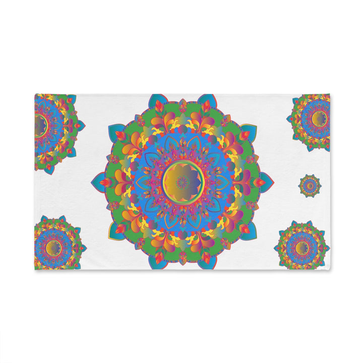Vibrant Mandala Hand Towel - Colorful & Intricate Home Decor - Blululi
