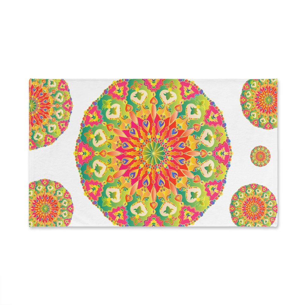 Vibrant Mandala Hand Towel - Colorful & Intricate Home Decor - Blululi