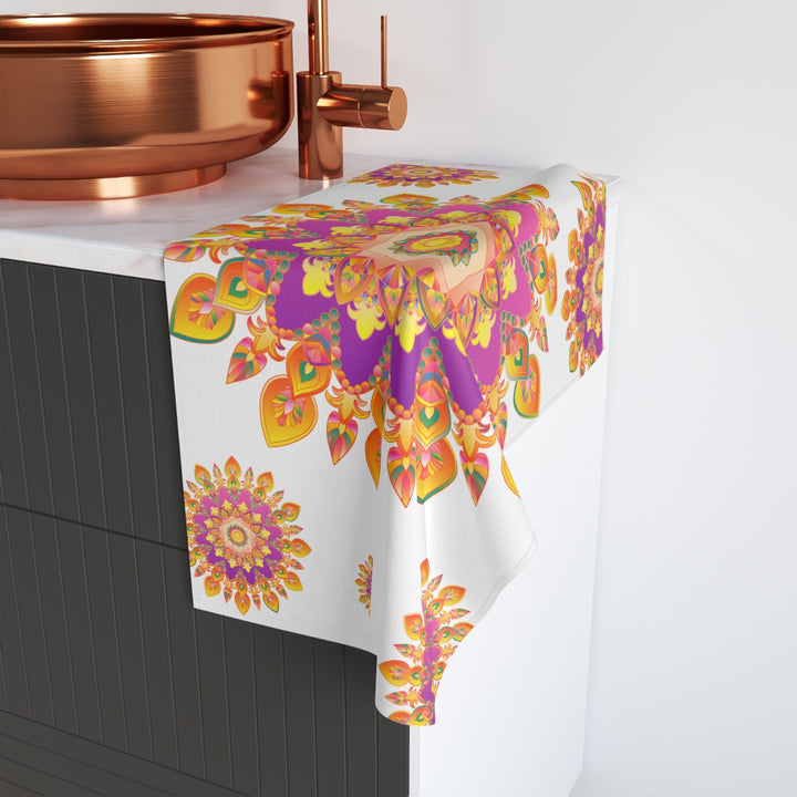 Vibrant Mandala Hand Towel - Colorful & Intricate Home Decor - Blululi