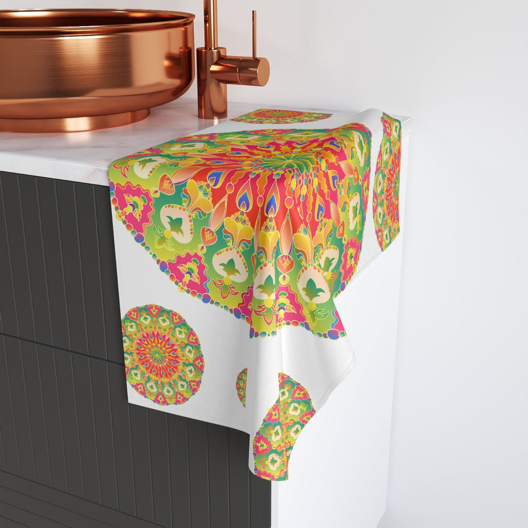 Vibrant Mandala Hand Towel - Colorful & Intricate Home Decor - Blululi