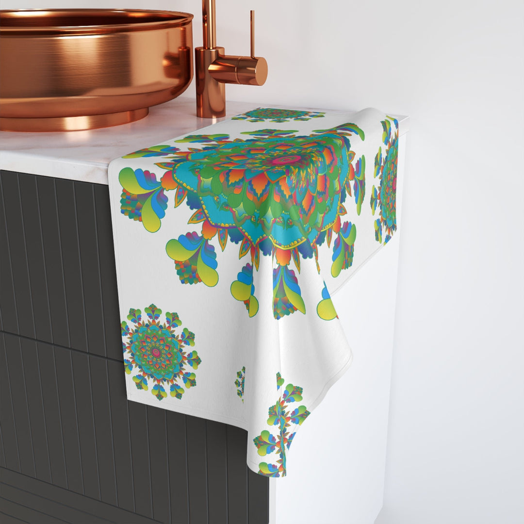 Vibrant Mandala Hand Towel - Colorful & Intricate Home Decor - Blululi