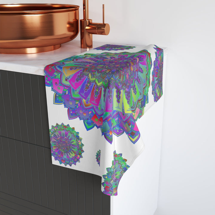 Vibrant Mandala Hand Towel - Colorful & Intricate Home Decor - Blululi
