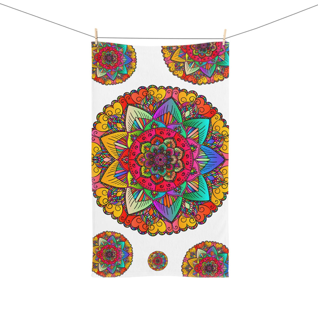 Vibrant Mandala Hand Towel - Colorful & Intricate Home Decor - Blululi