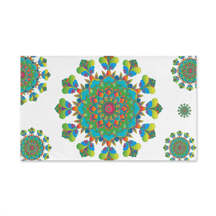 Vibrant Mandala Hand Towel - Colorful & Intricate Home Decor - Blululi