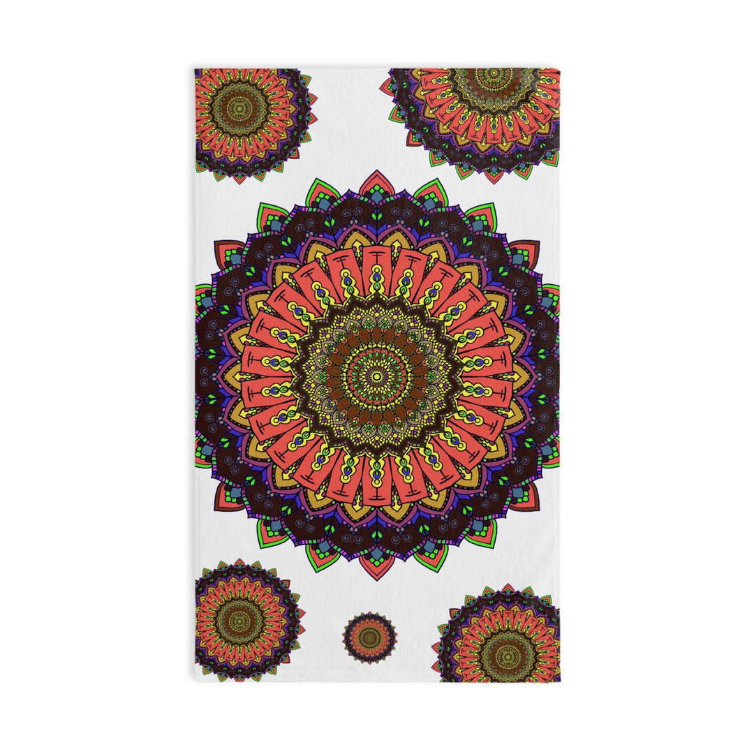 Vibrant Mandala Hand Towel - Colorful & Intricate Home Decor - Blululi